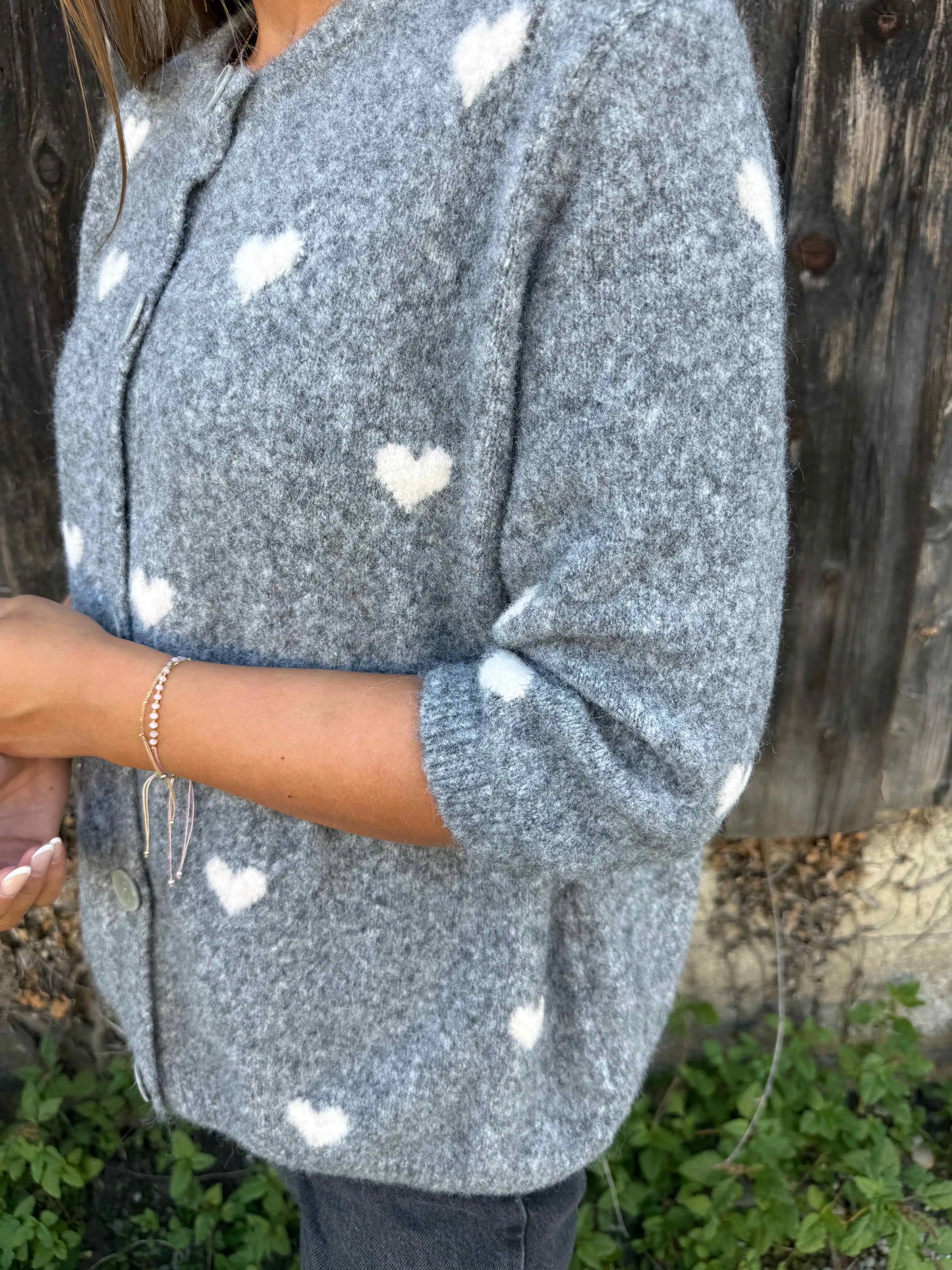 Cardigan "Heartwarming" Grau