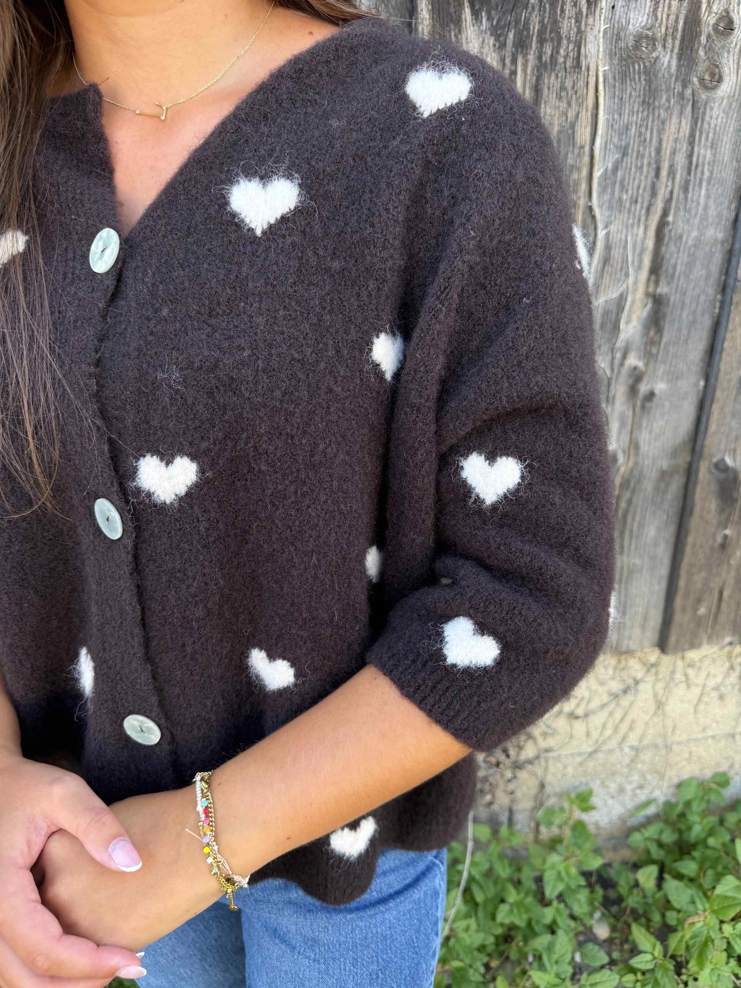 Cardigan "Heartwarming" Schokobraun