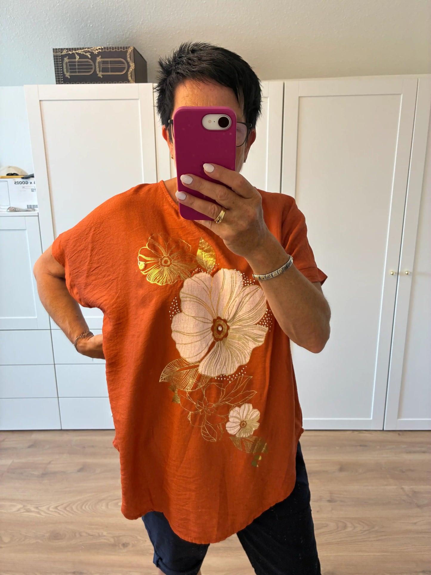 Shirt "Goldblume" Terracotta