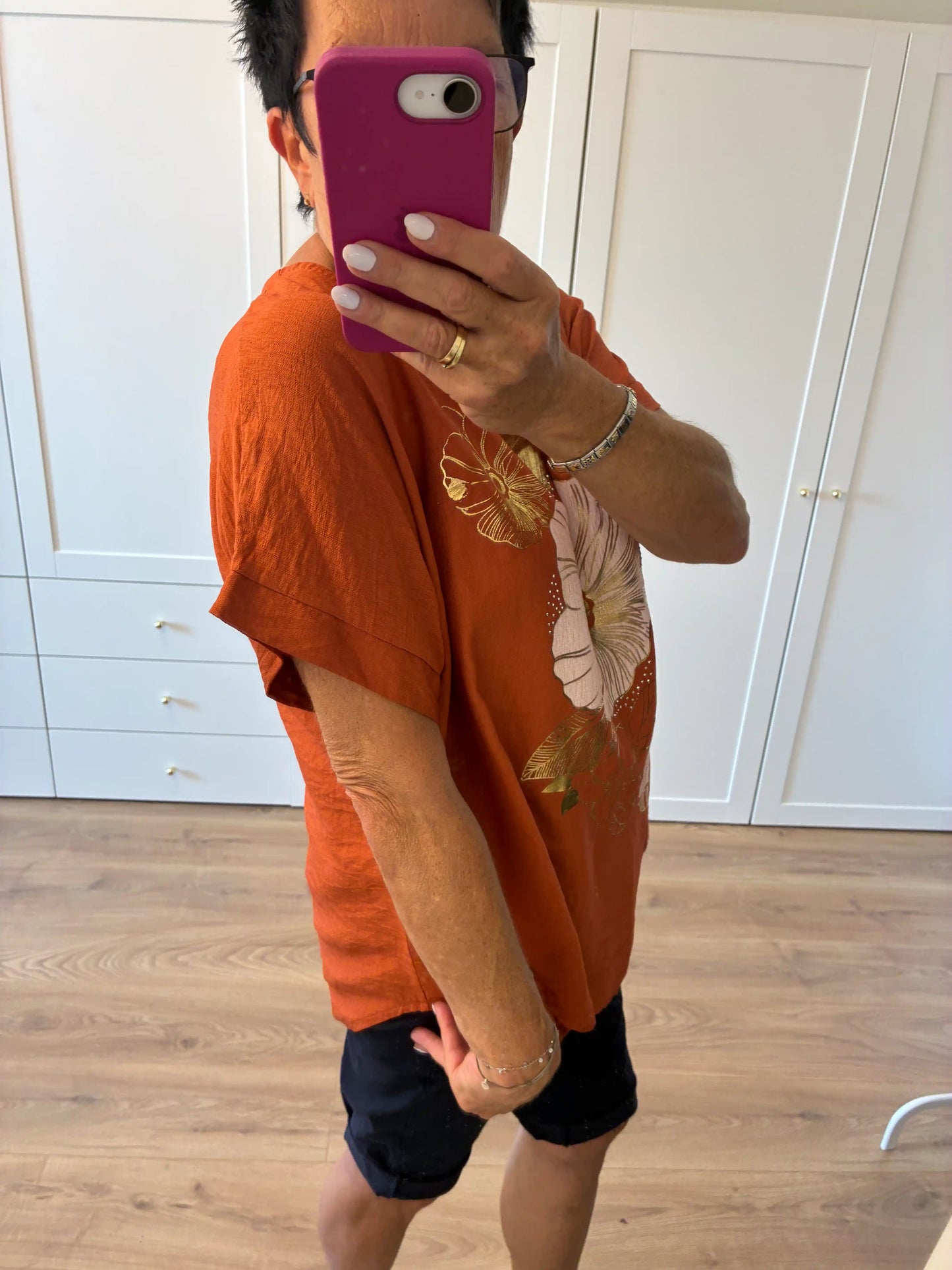 Shirt "Goldblume" Terracotta