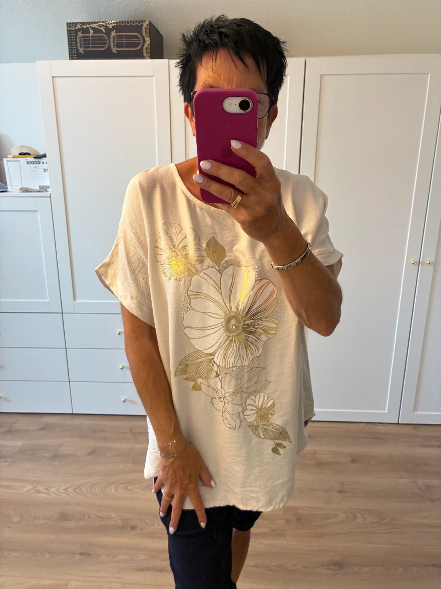 Shirt "Goldblume" Beige