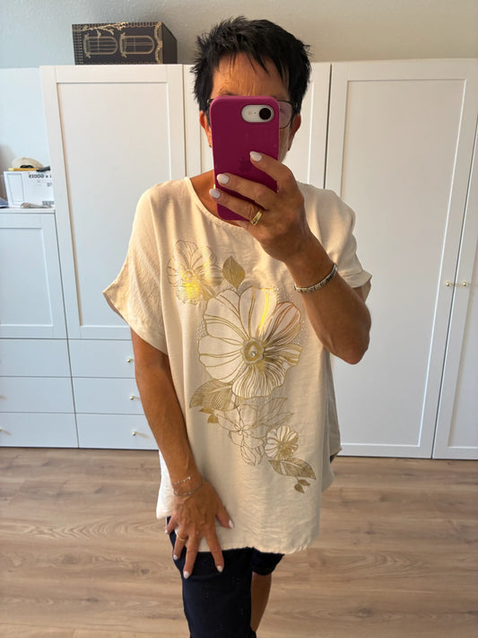 Shirt "Goldblume" Beige