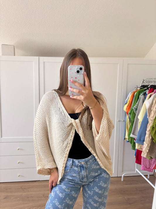 Strickponcho I Beige
