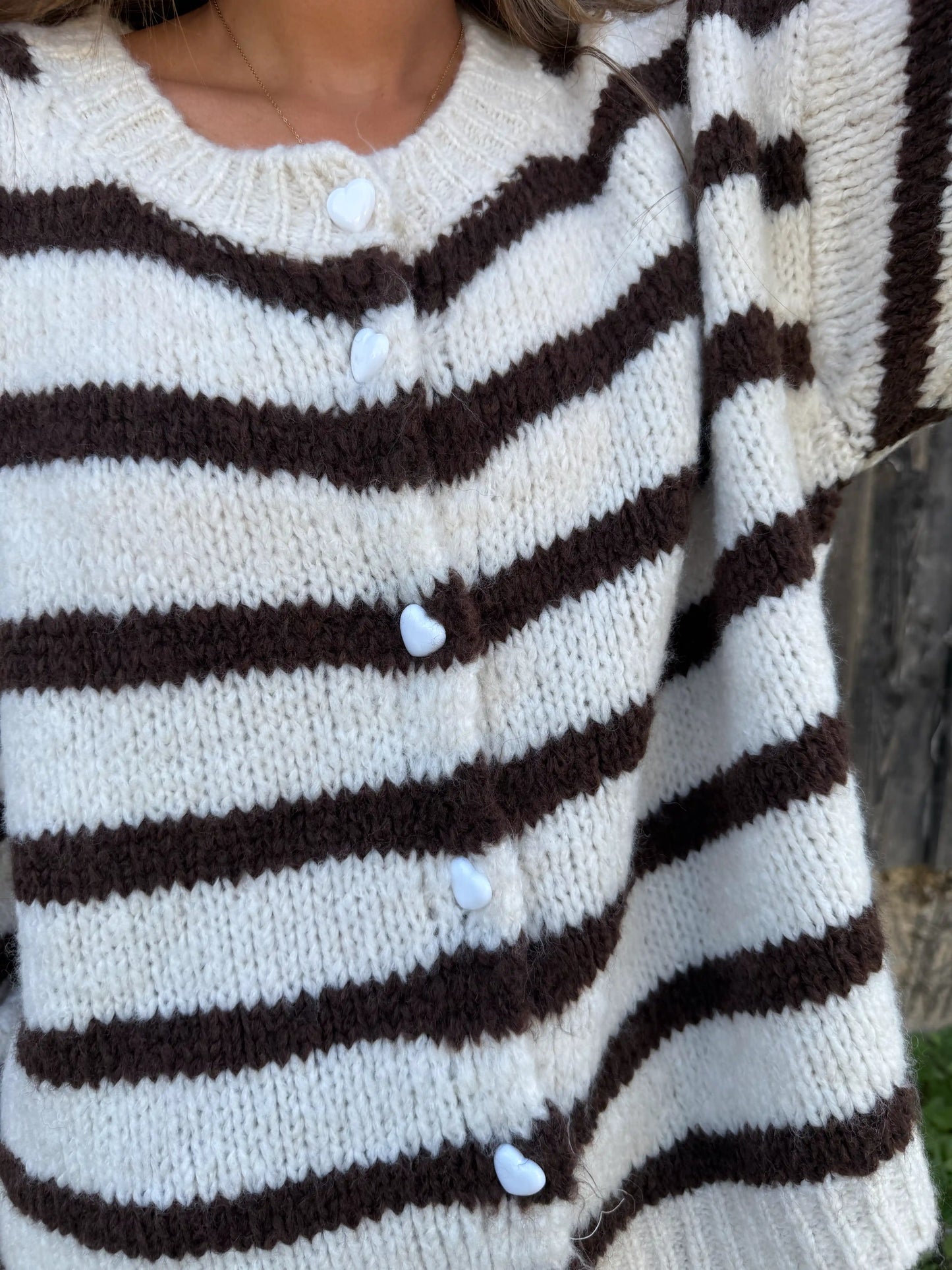 Cardigan "BrownStripe" Beige