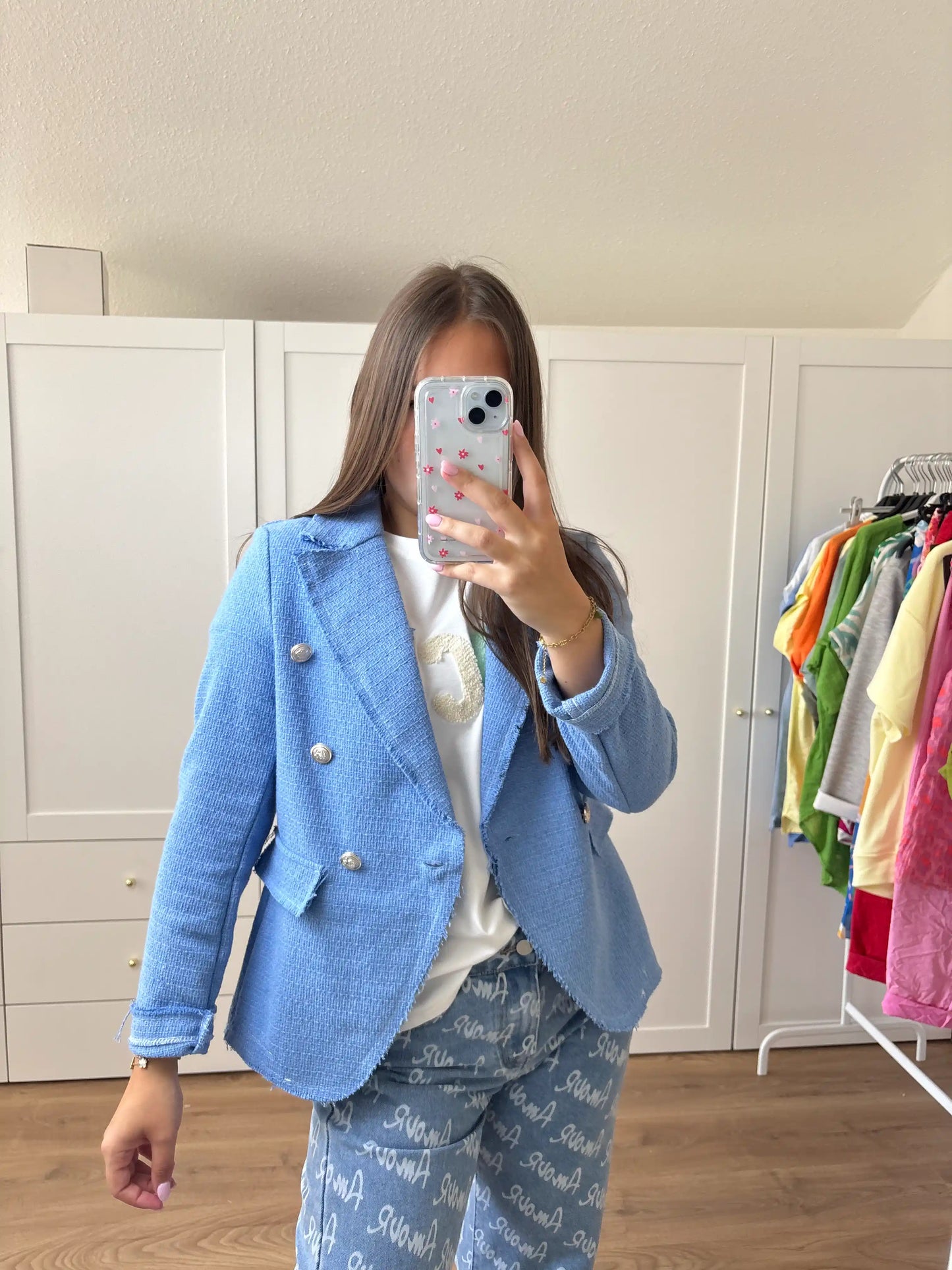 Blazer "Tweedy" Blau