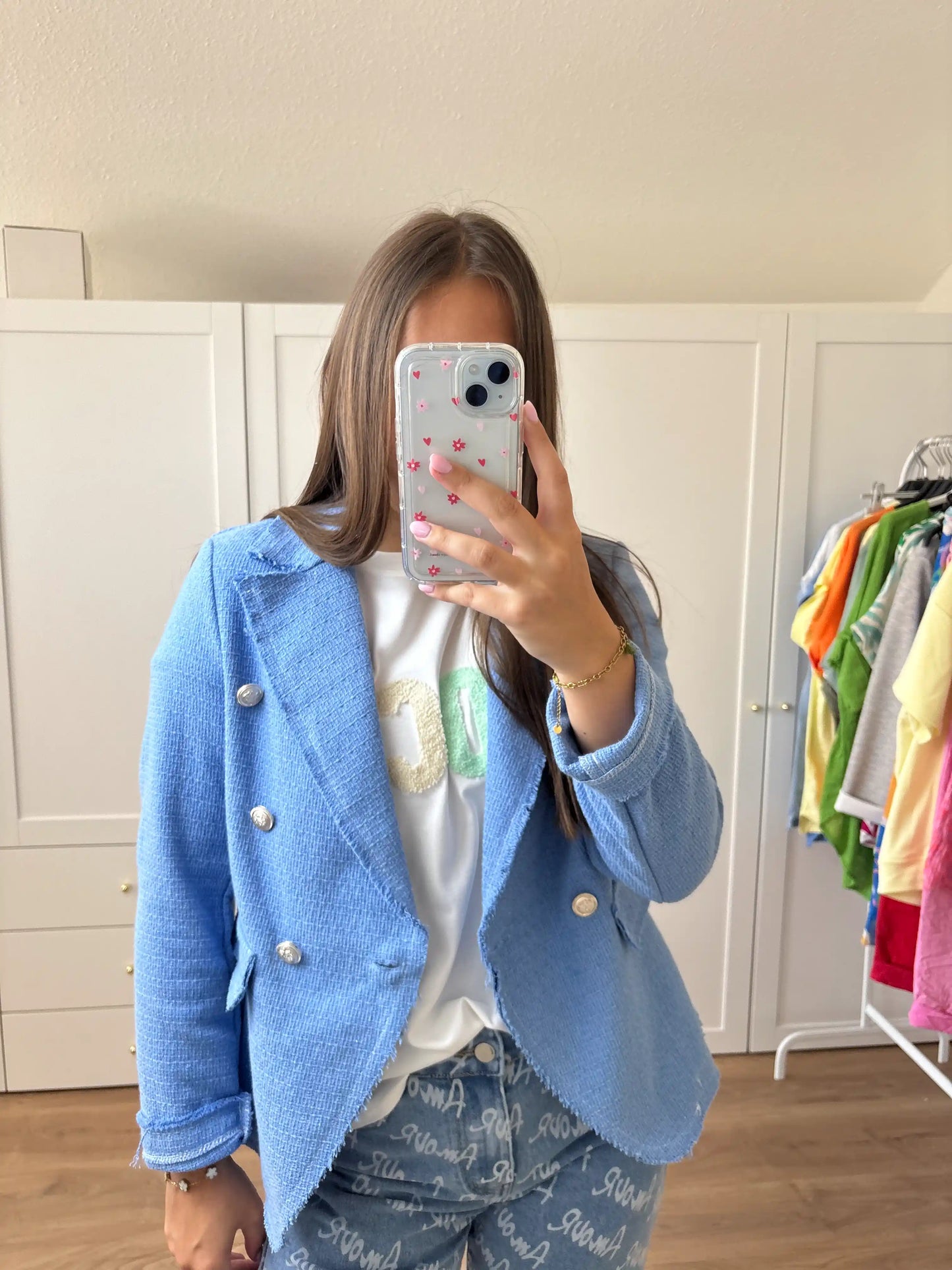 Blazer "Tweedy" Blau