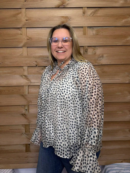 Bluse "Polka Charm" Weiß