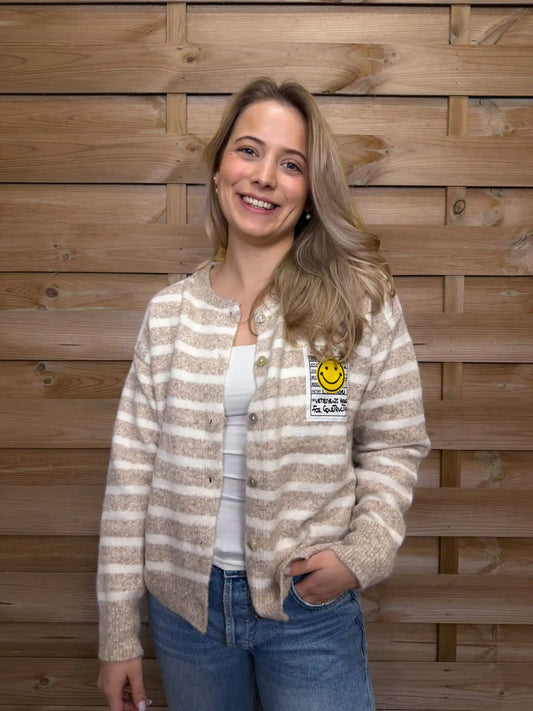 Cardigan "GoodVibes" Taupe
