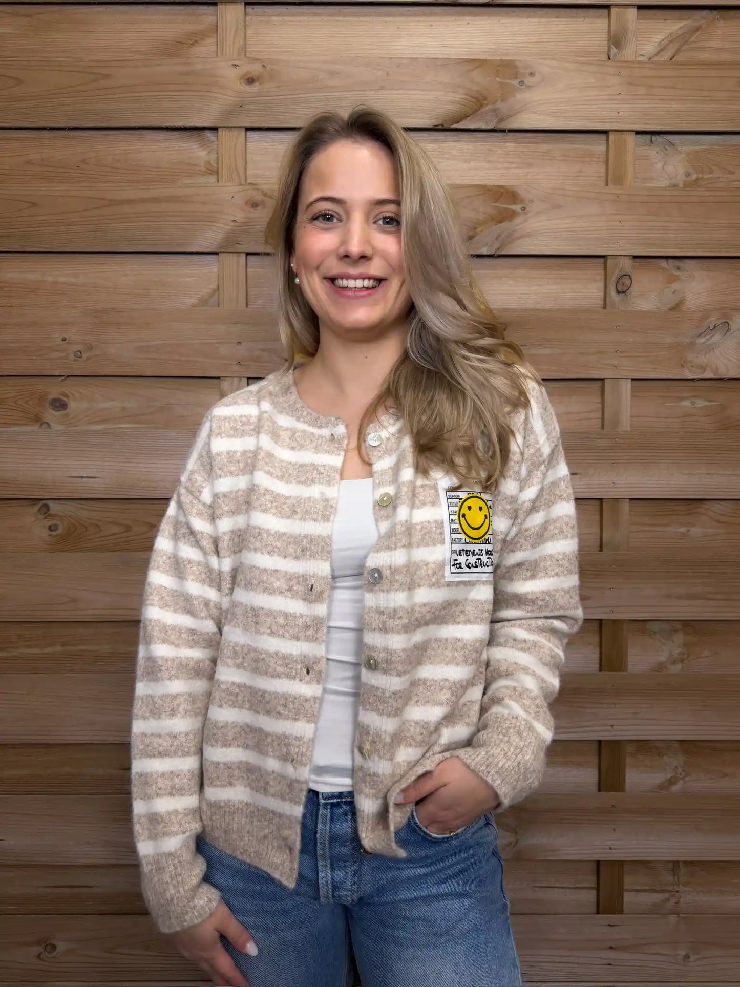Cardigan "GoodVibes" Taupe