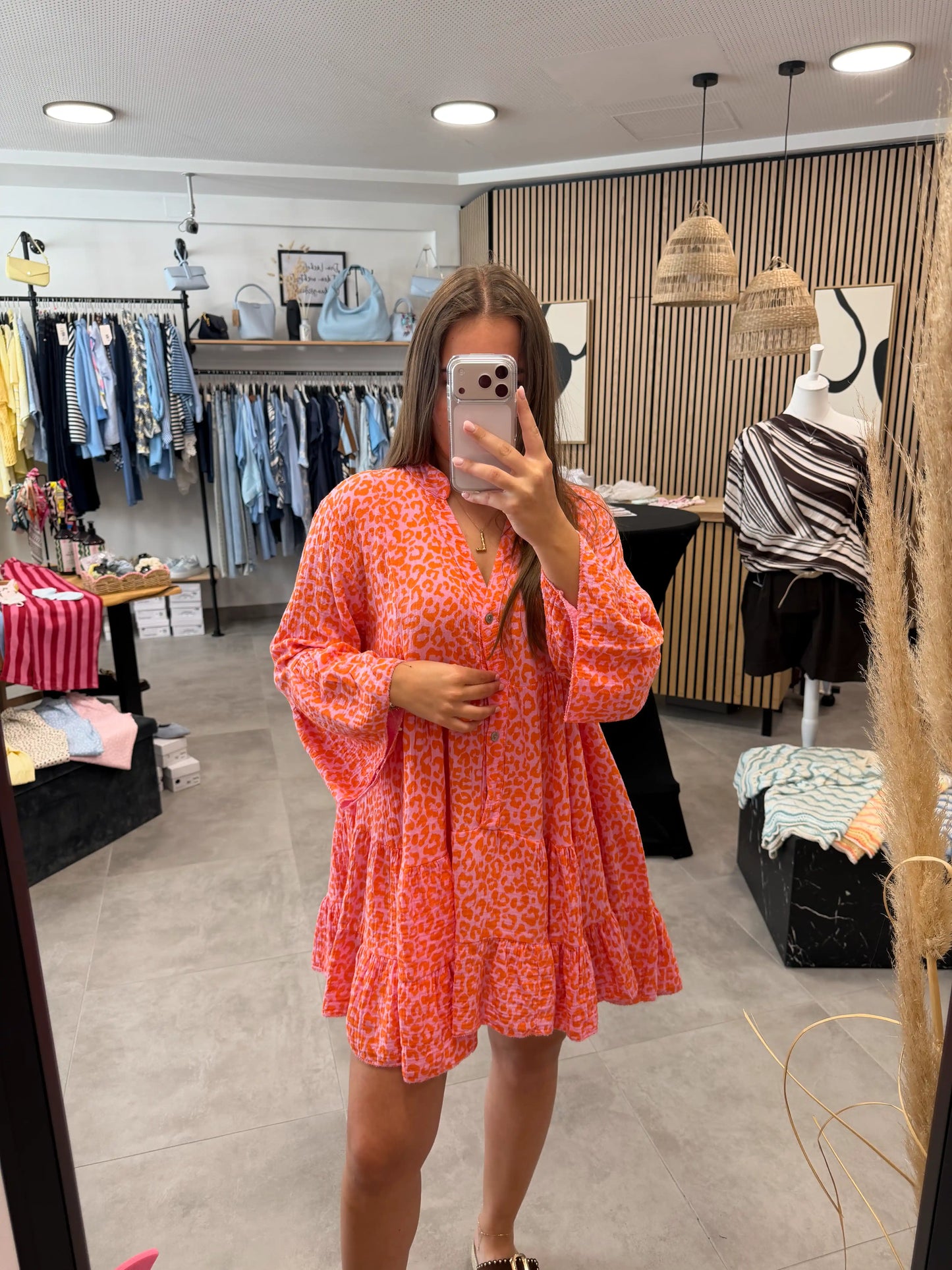 Musselinkleid "Wild Love" Orange
