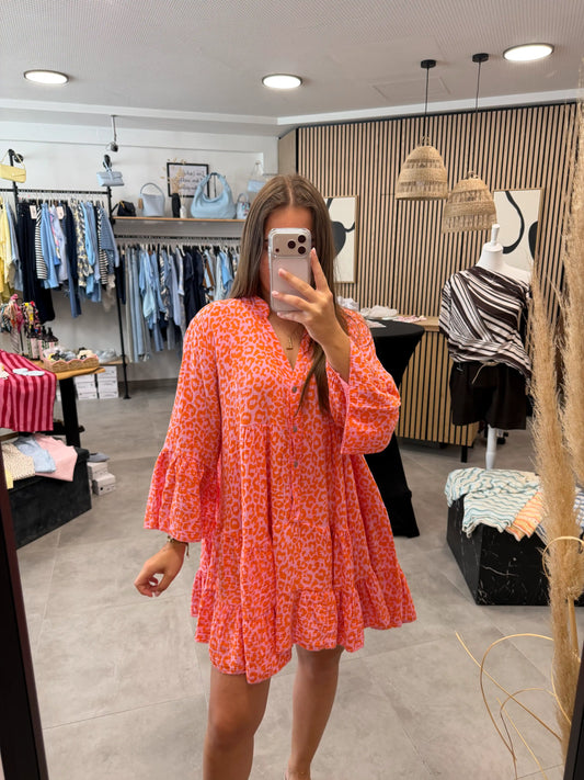 Musselinkleid "Wild Love" Orange