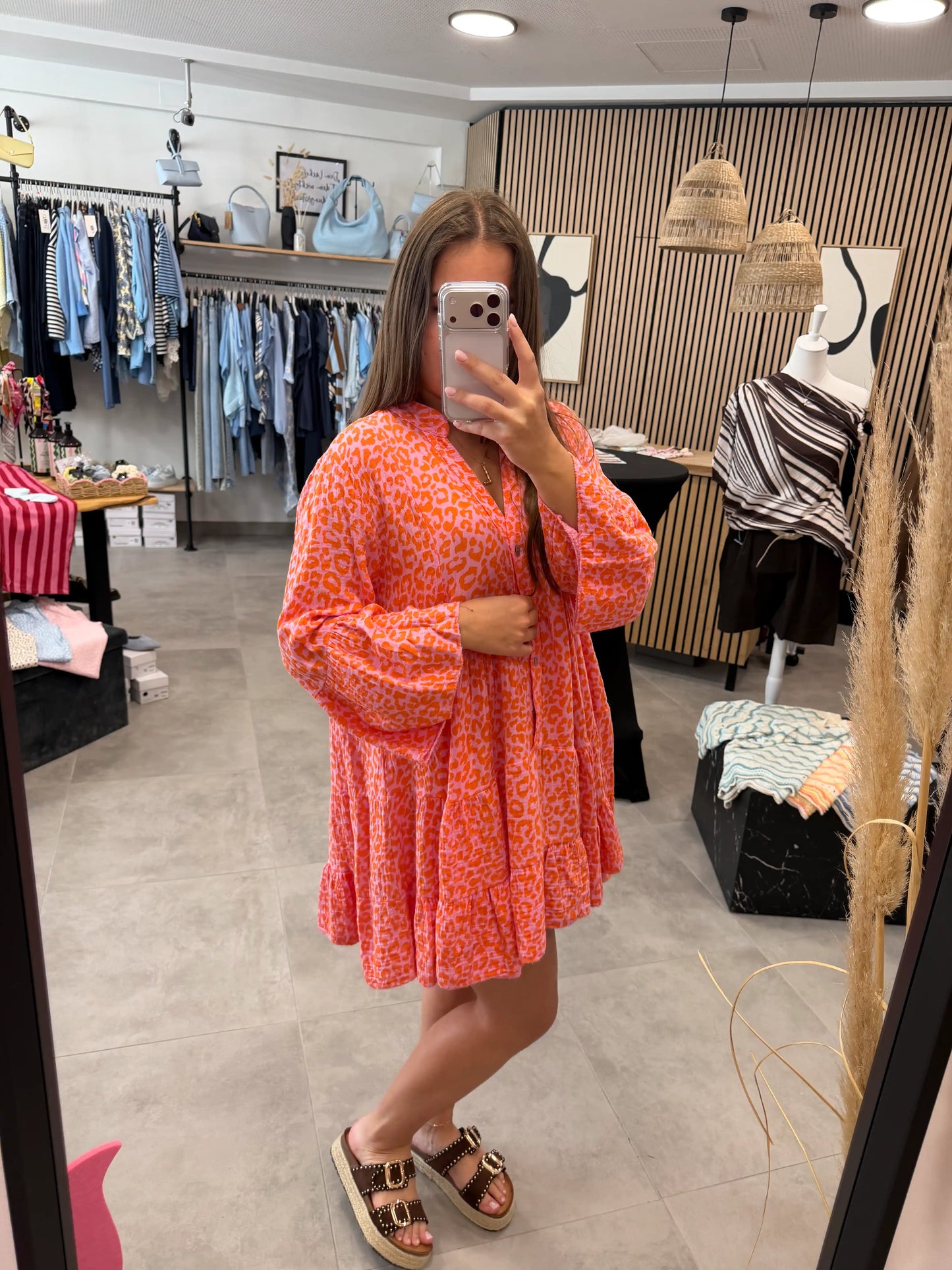Musselinkleid "Wild Love" Orange