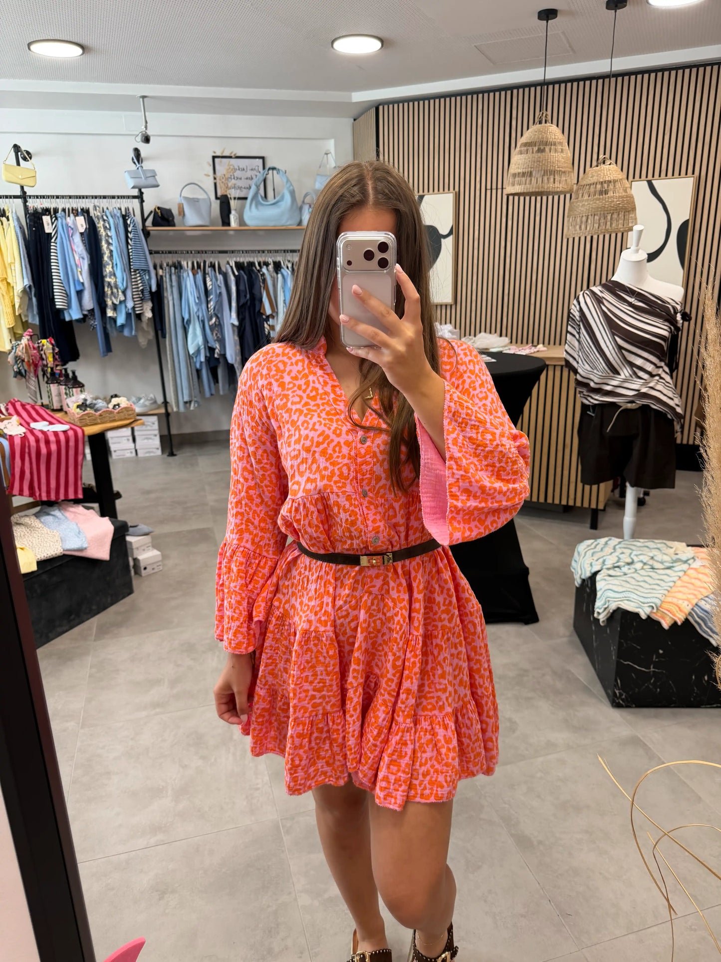 Musselinkleid "Wild Love" Orange