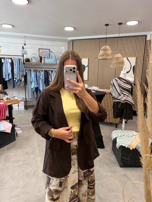 Leinenblazer Braun