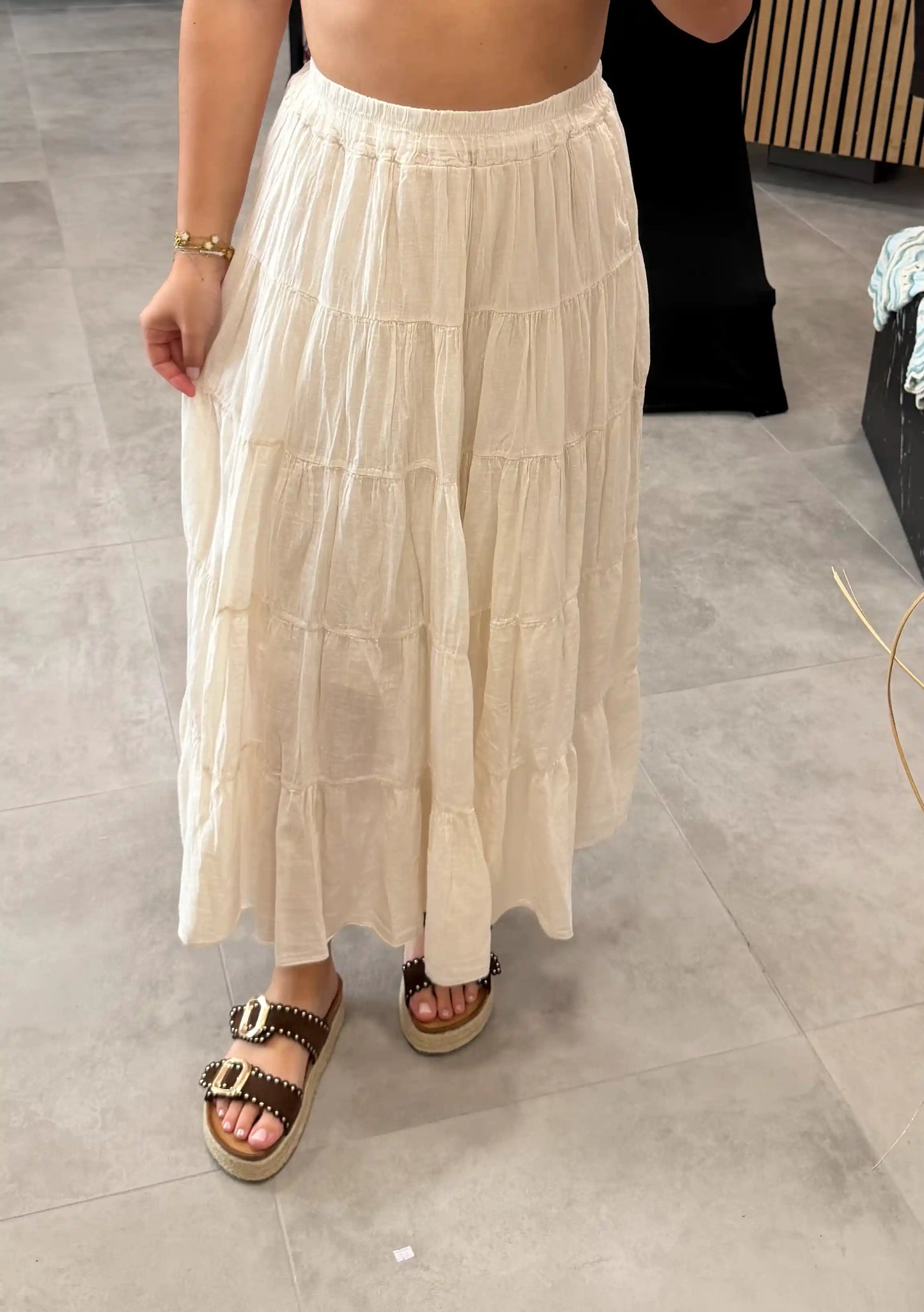 Maxirock Boho Beige