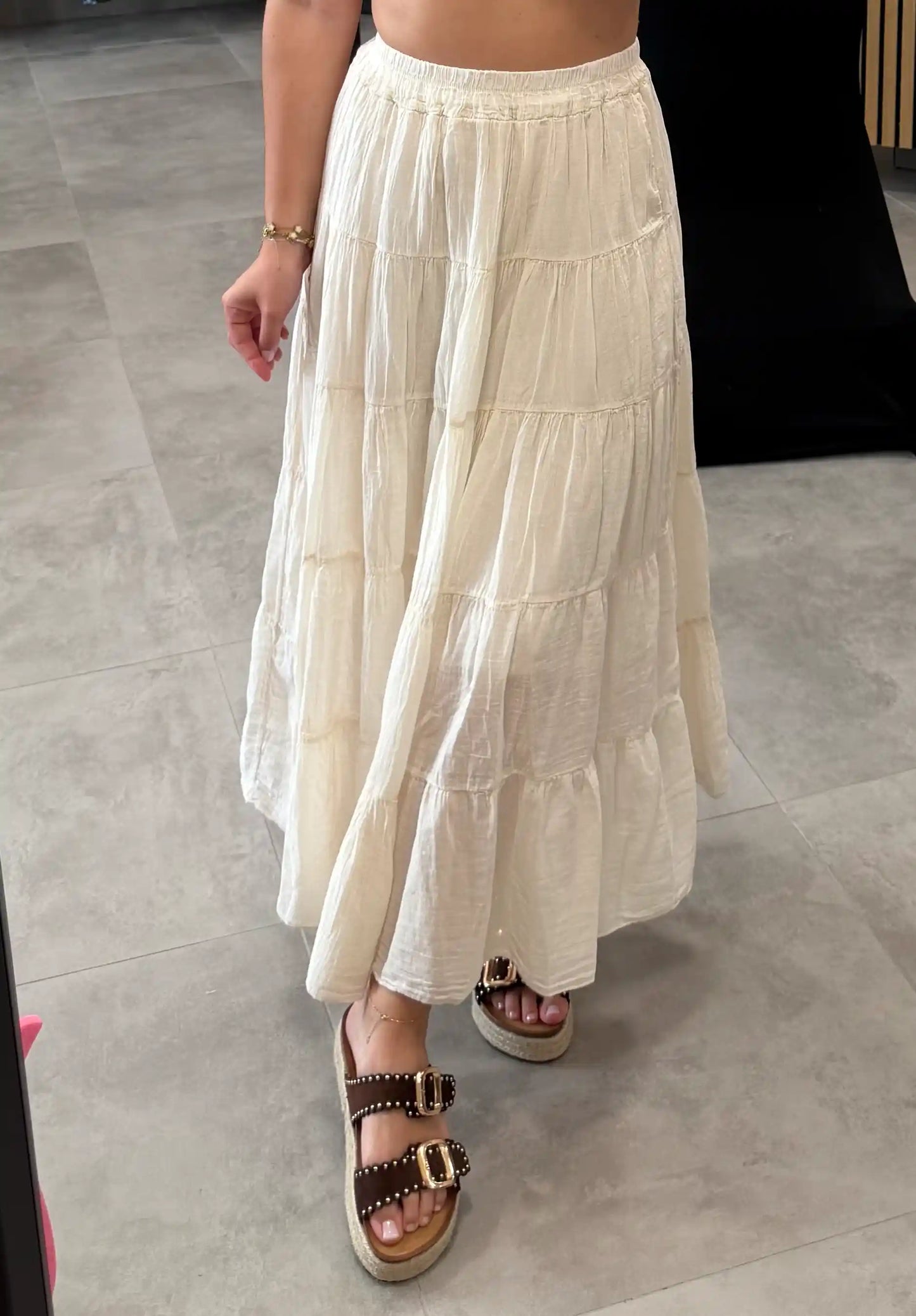 Maxirock Boho Beige