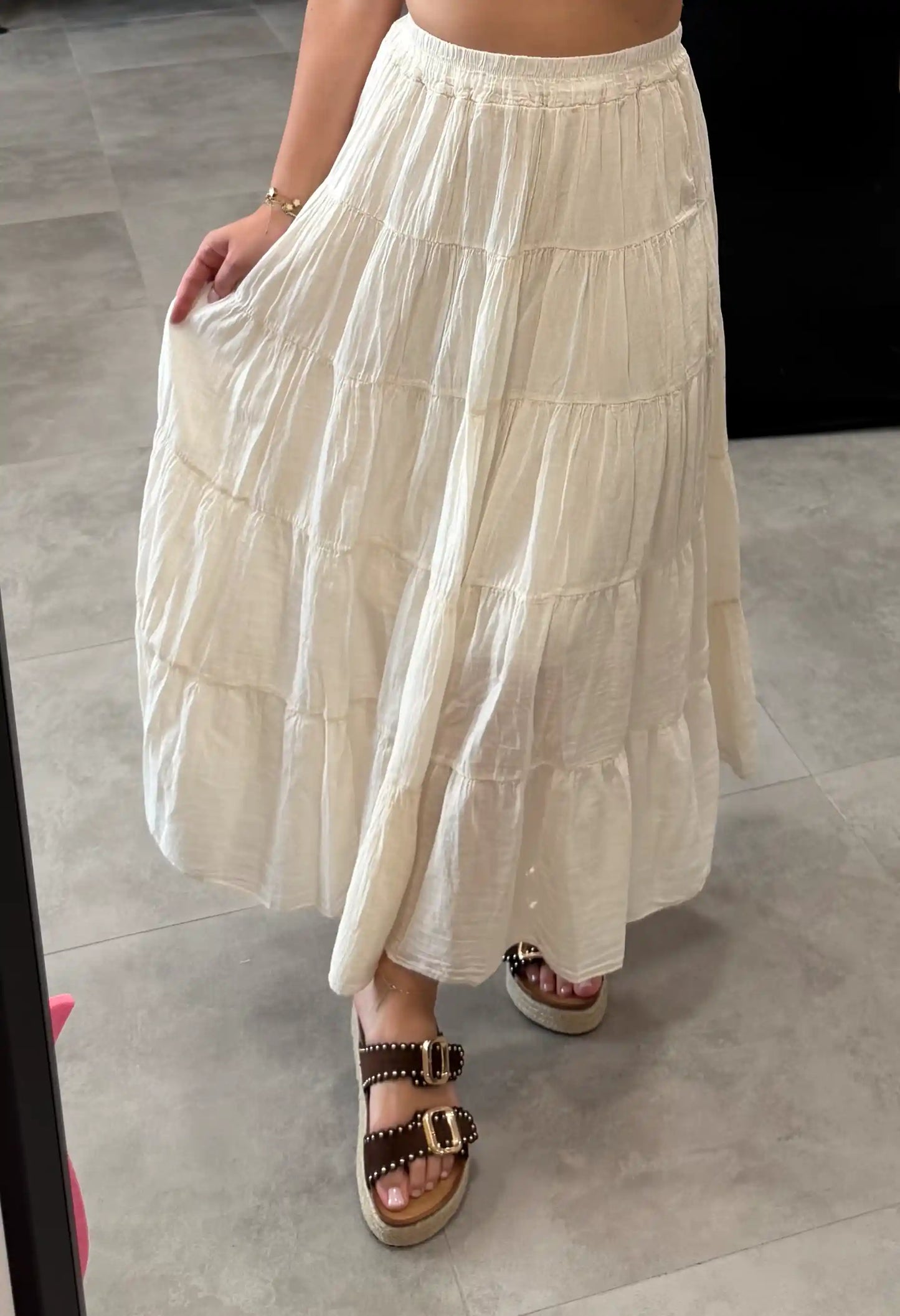 Maxirock Boho Beige