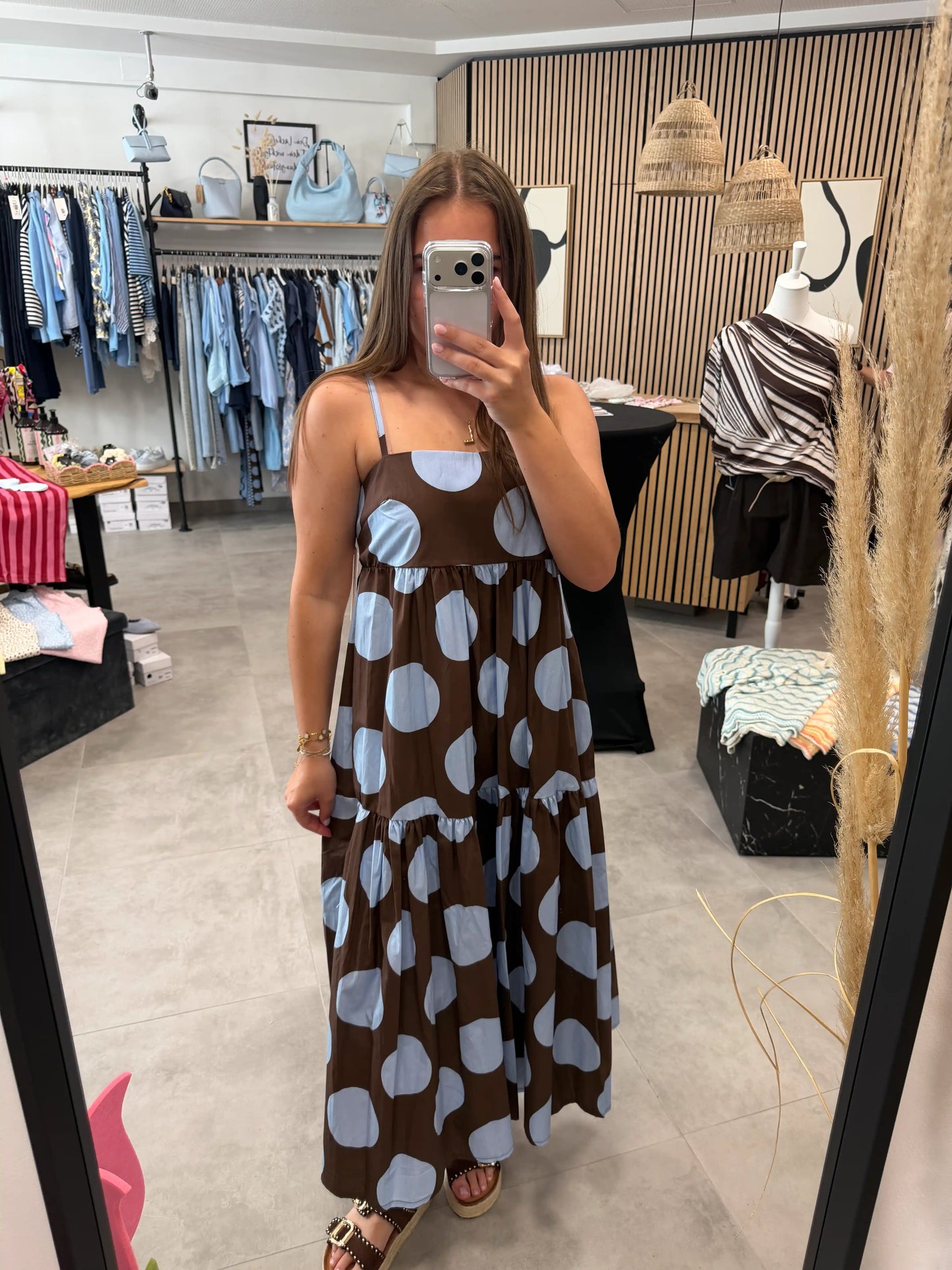 Maxi-Kleid "Sky Dots" Hellblau
