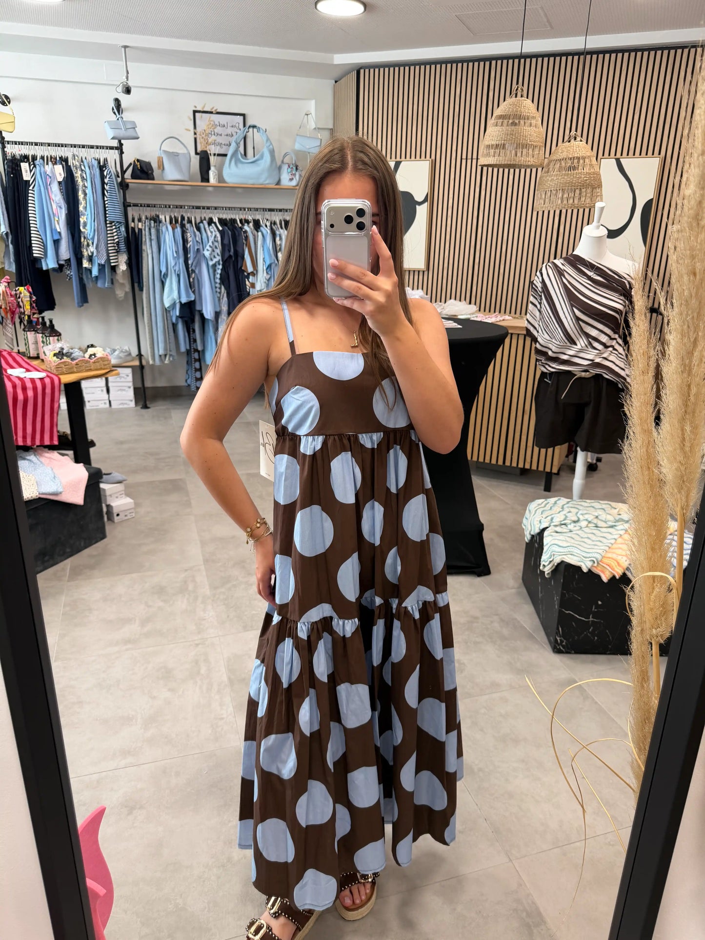 Maxi-Kleid "Sky Dots" Hellblau