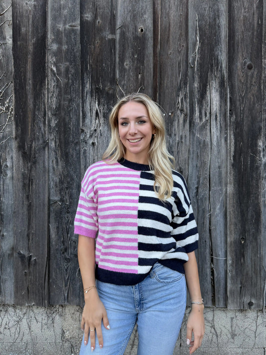 Pullover "Split Stripe" Navy