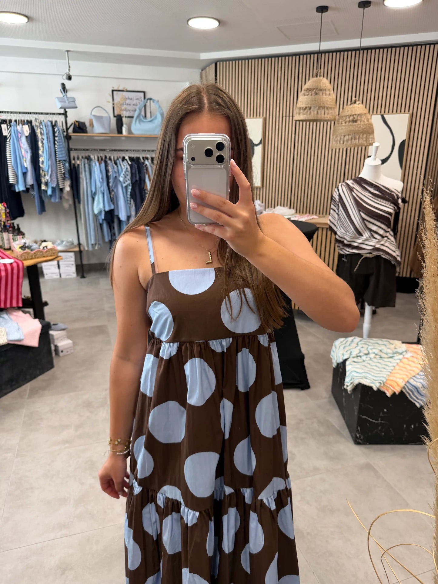 Maxi-Kleid "Sky Dots" Hellblau
