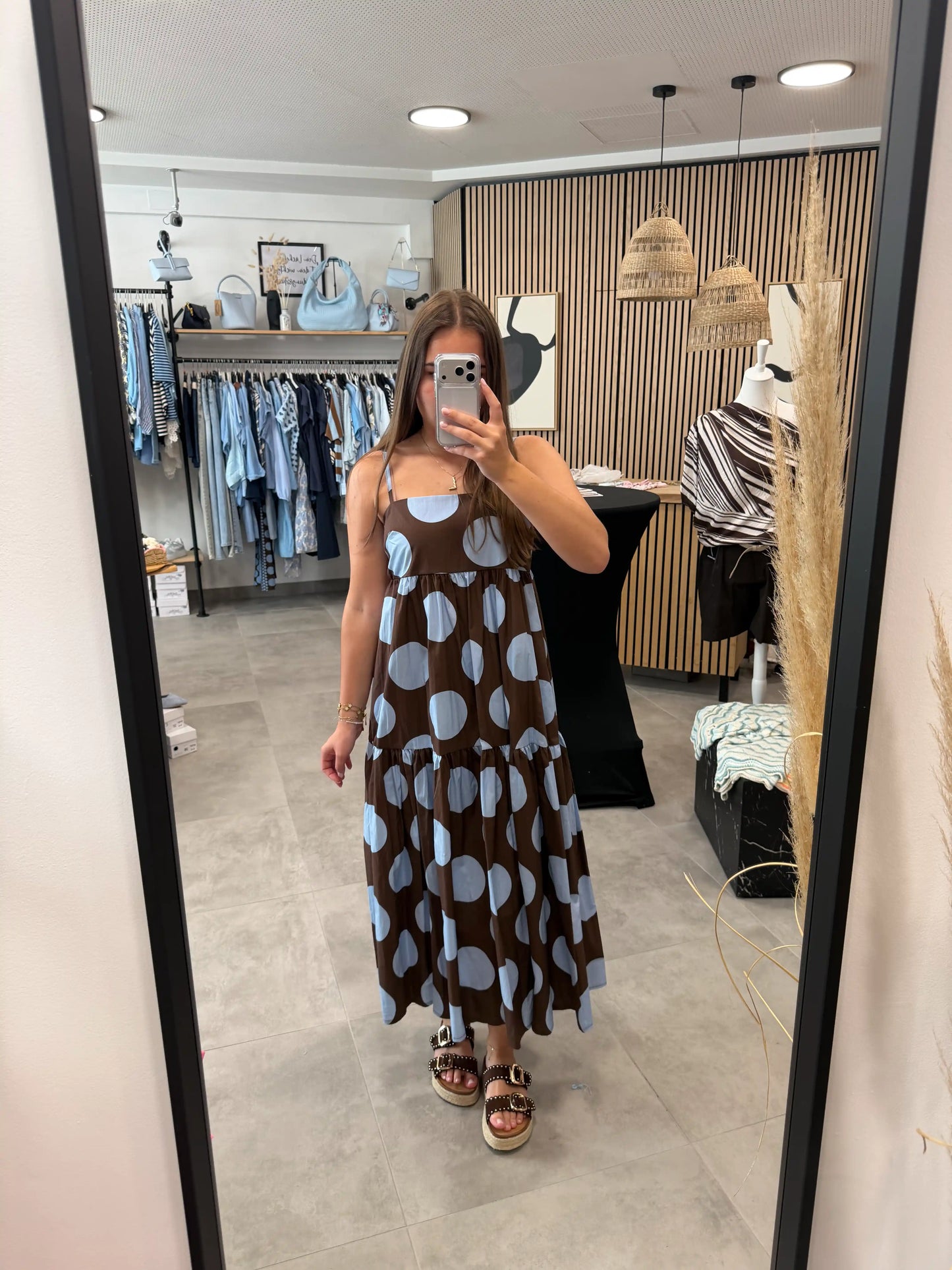 Maxi-Kleid "Sky Dots" Hellblau