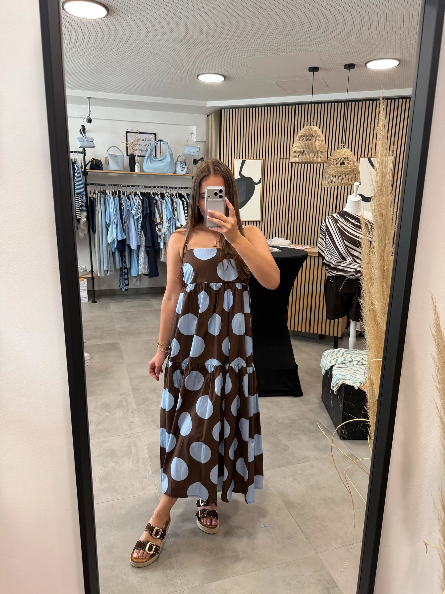 Maxi-Kleid "Sky Dots" Hellblau