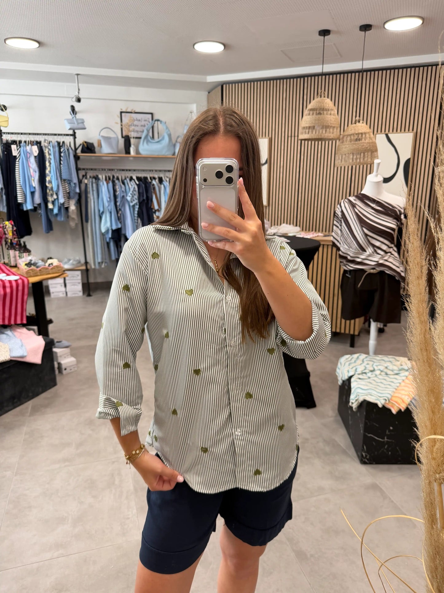 Bluse "Smallherzi" Olivegrün