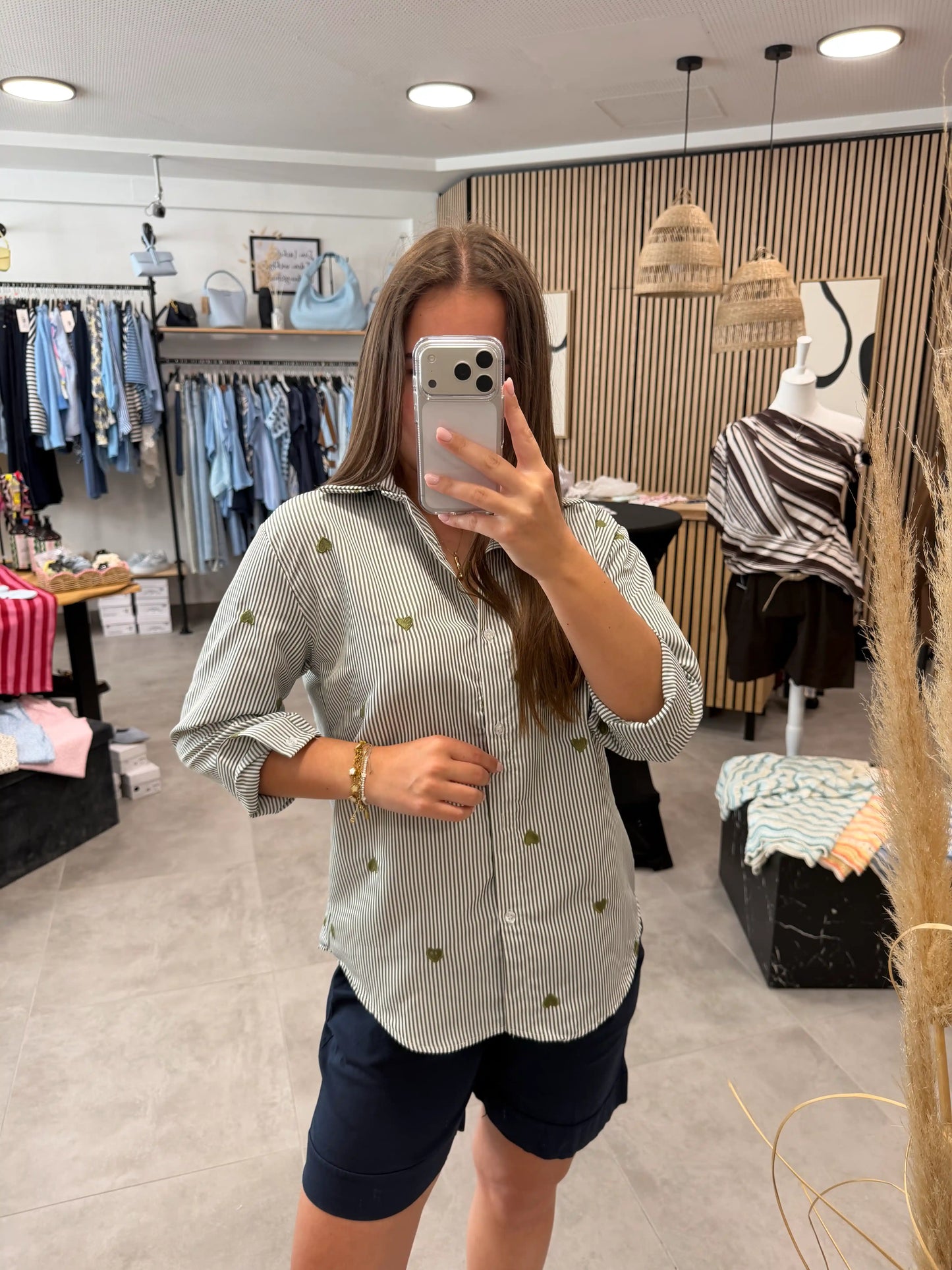 Bluse "Smallherzi" Olivegrün