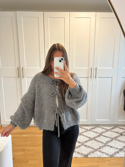 Knoten-Cardigan Grau