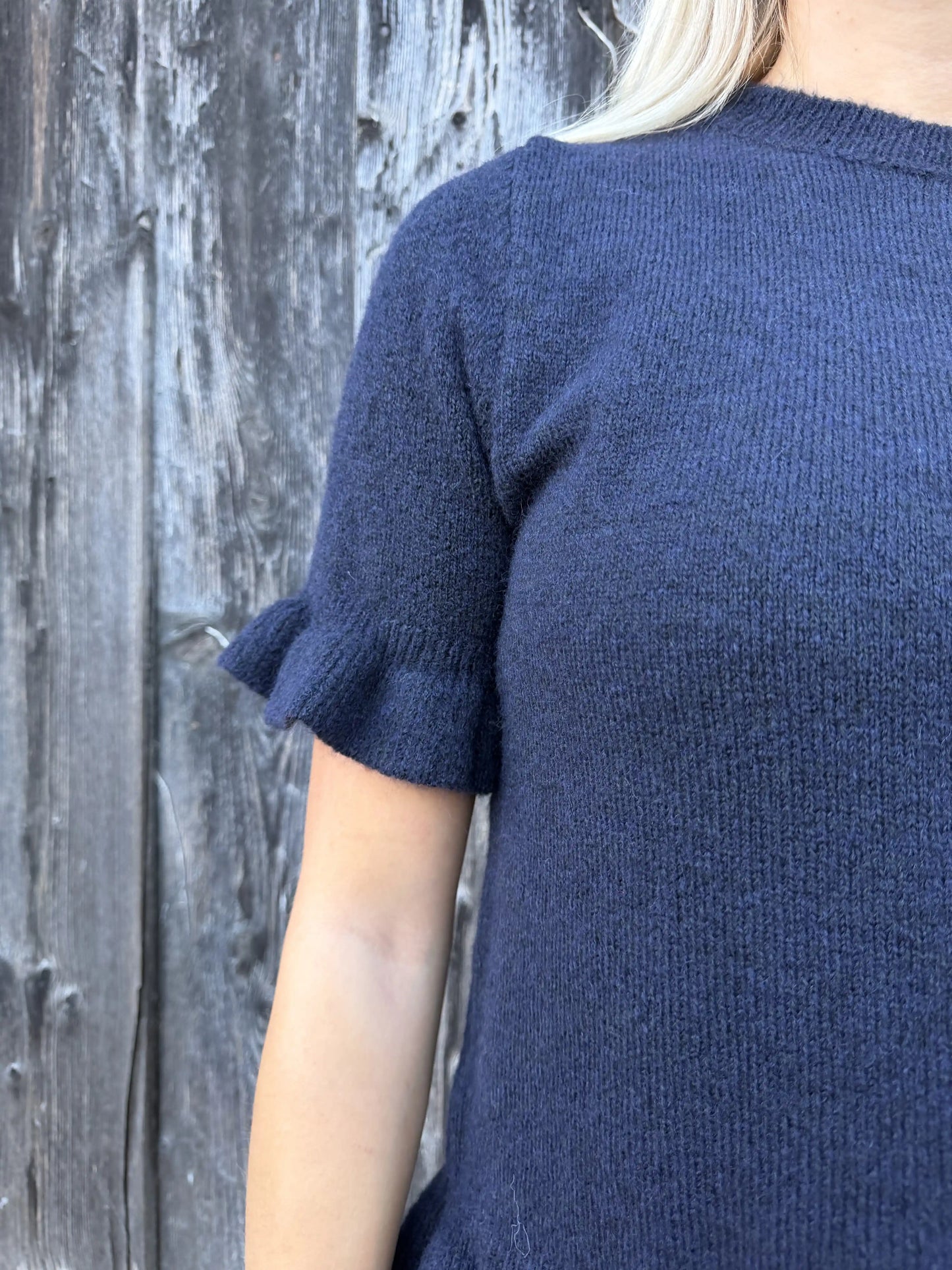 Strickshirt "Ruffle Knit" Navy