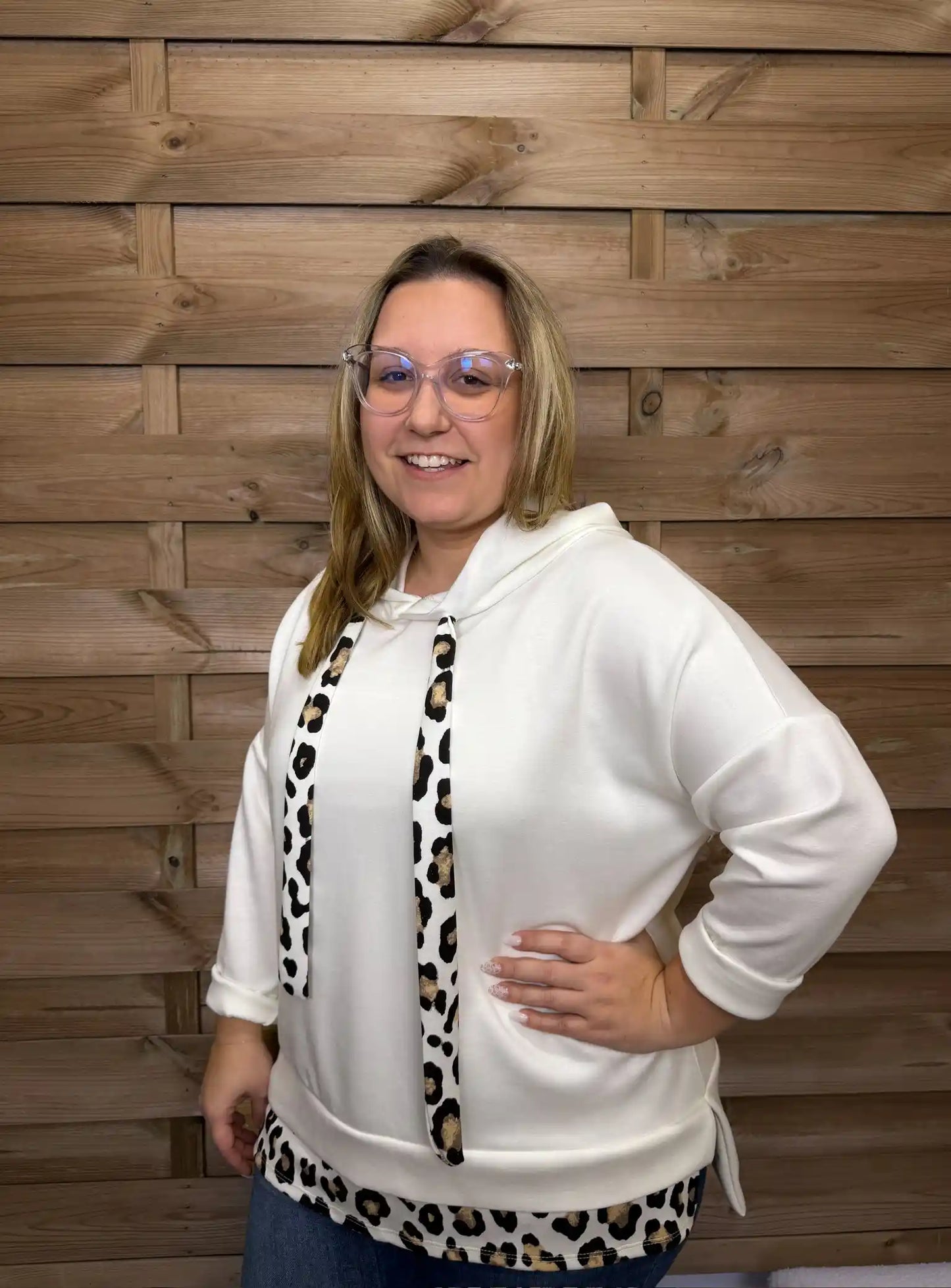 Hoodie "Leolove" Weiß