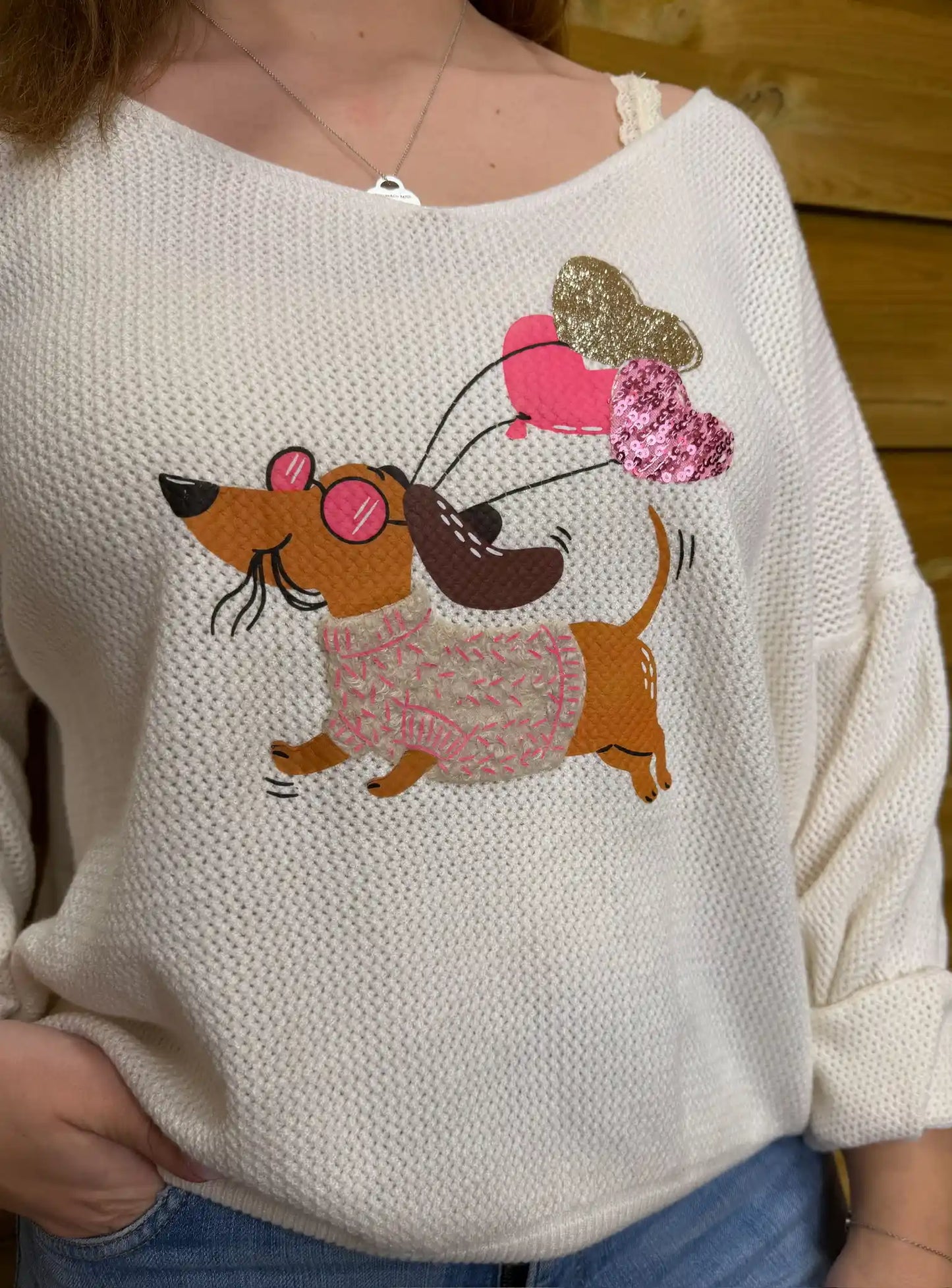 Pullover "DaisyDog" Beige
