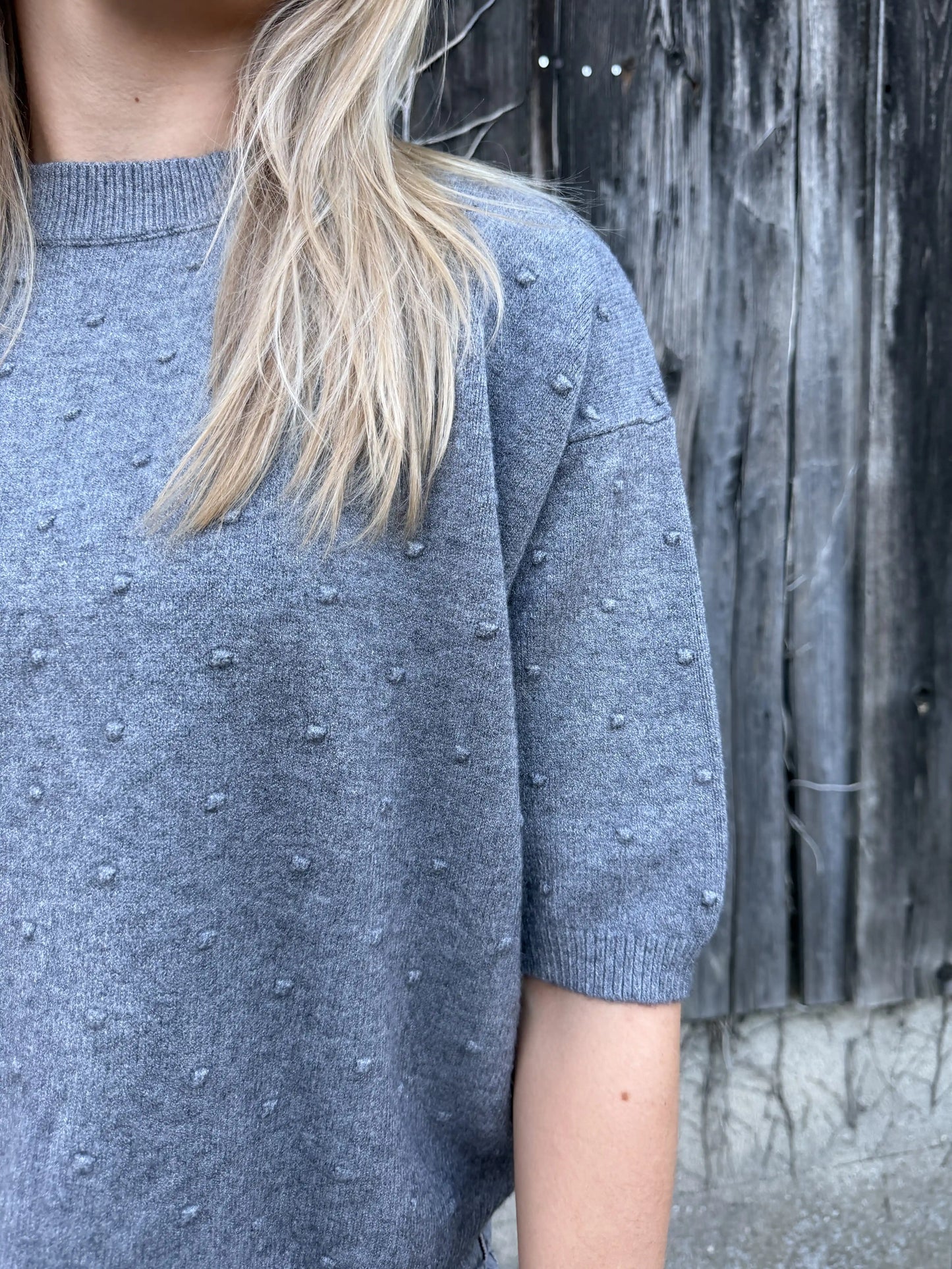Strickshirt "Points" Grau
