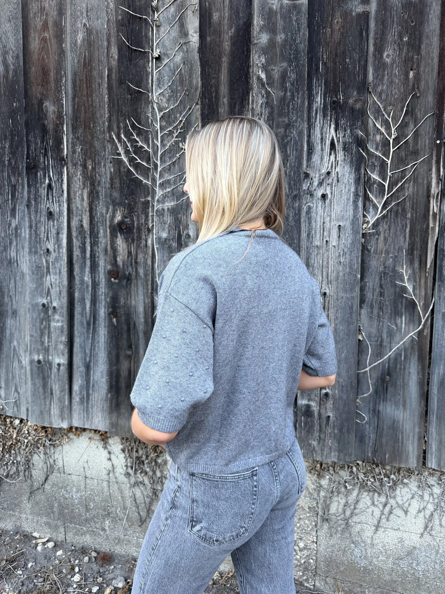 Strickshirt "Points" Grau