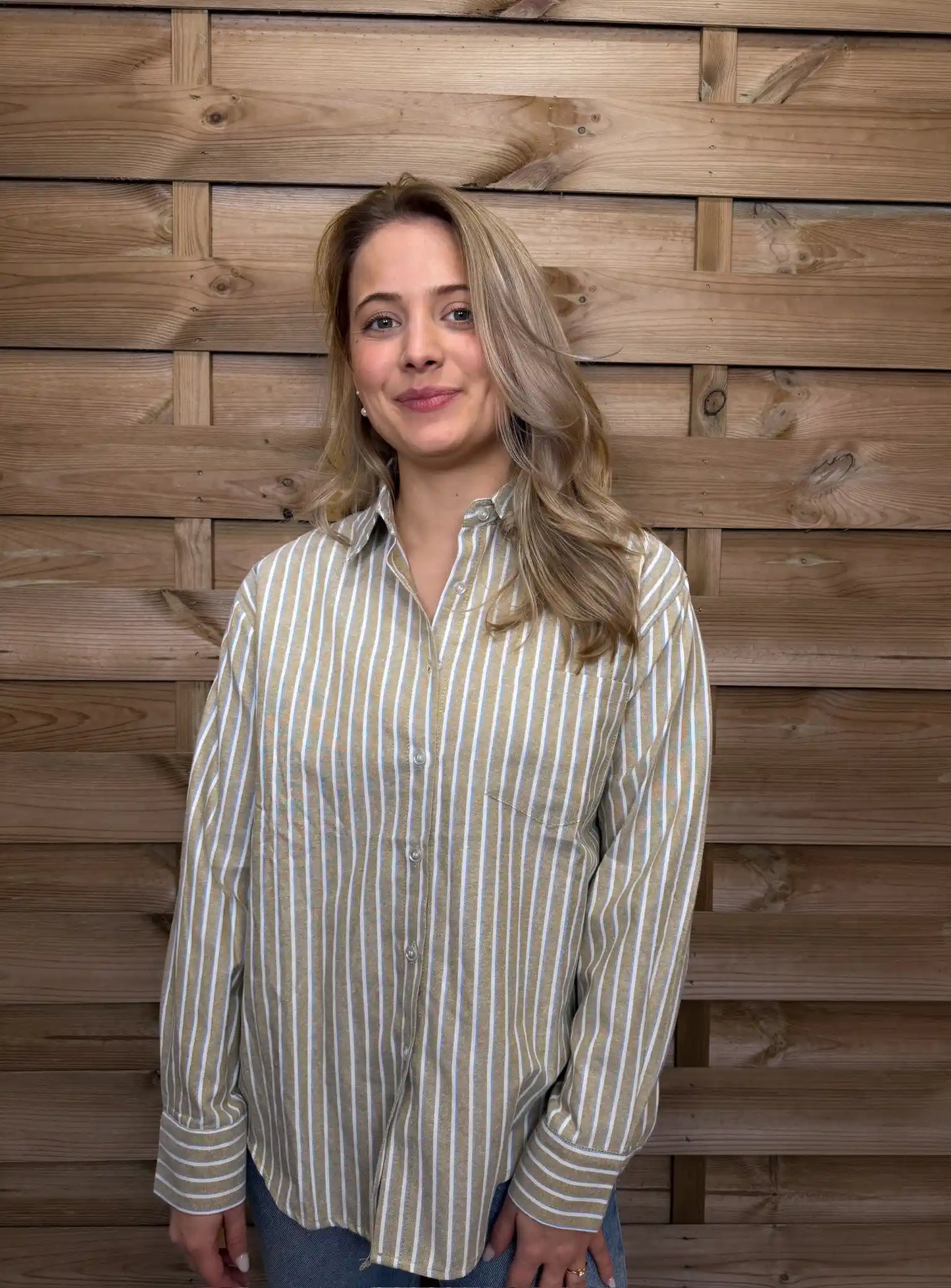 Bluse "Coastal Stripe" Taupe