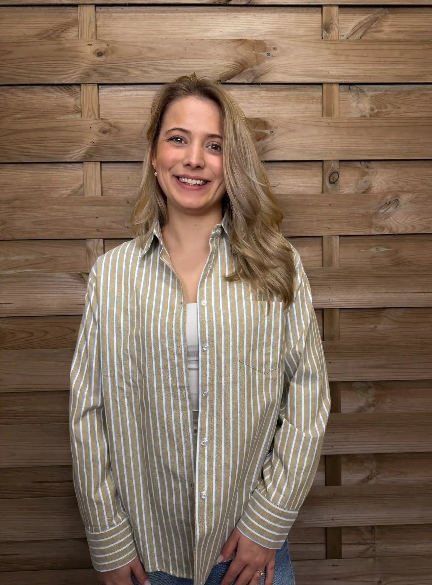 Bluse "Coastal Stripe" Taupe