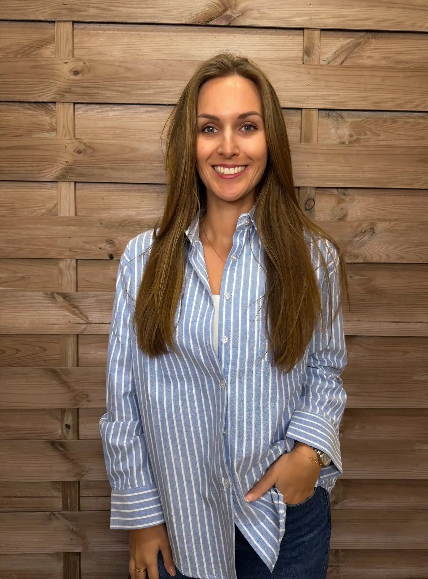 Bluse "Coastal Stripe" Blau