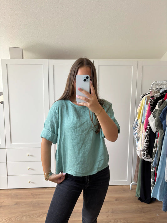 Leinenbluse "Lumi" Aqua