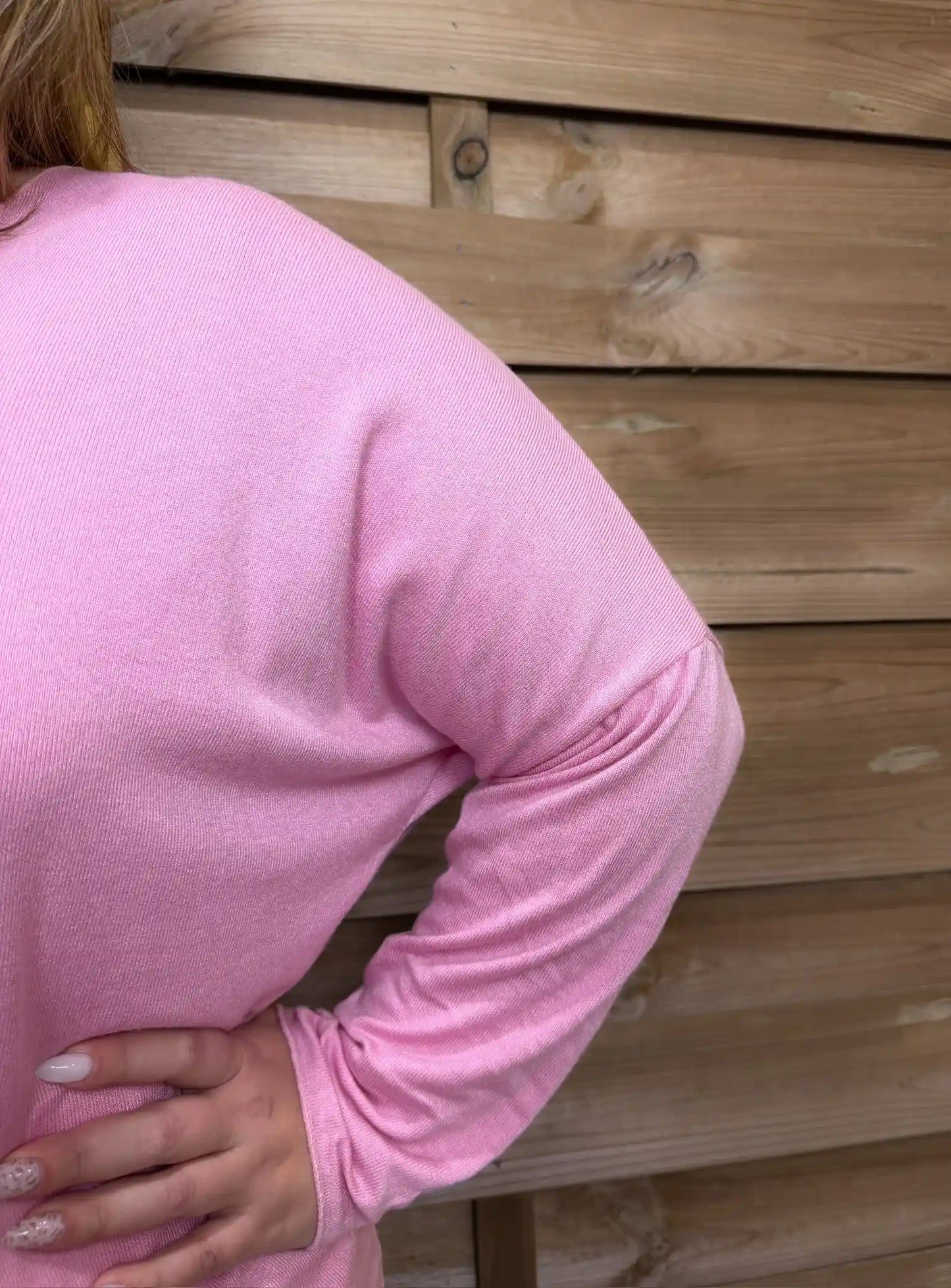 Basic Strickpullover 40-44 Rosa