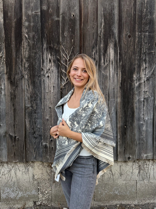 Schal "Toile" Grau