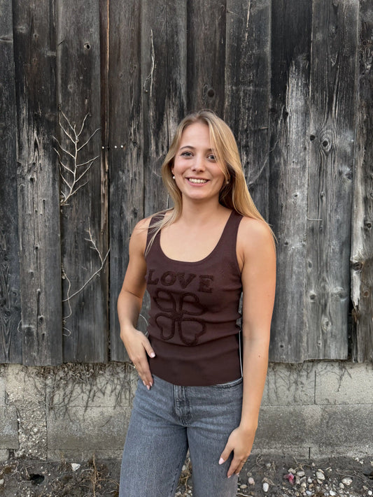 Top "Fizzylove" Schokobraun