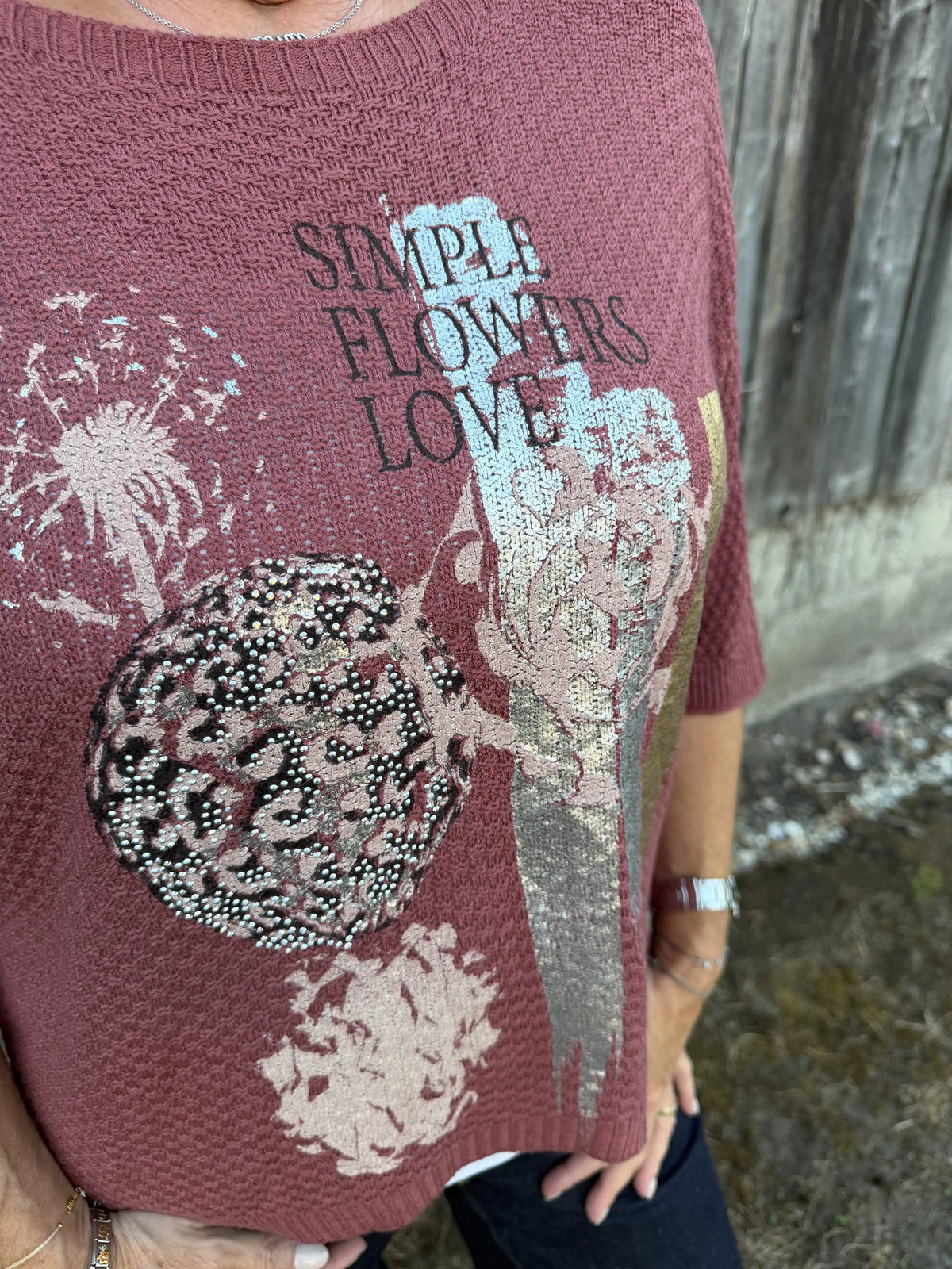 Pullover "Bloom Statement" Rot