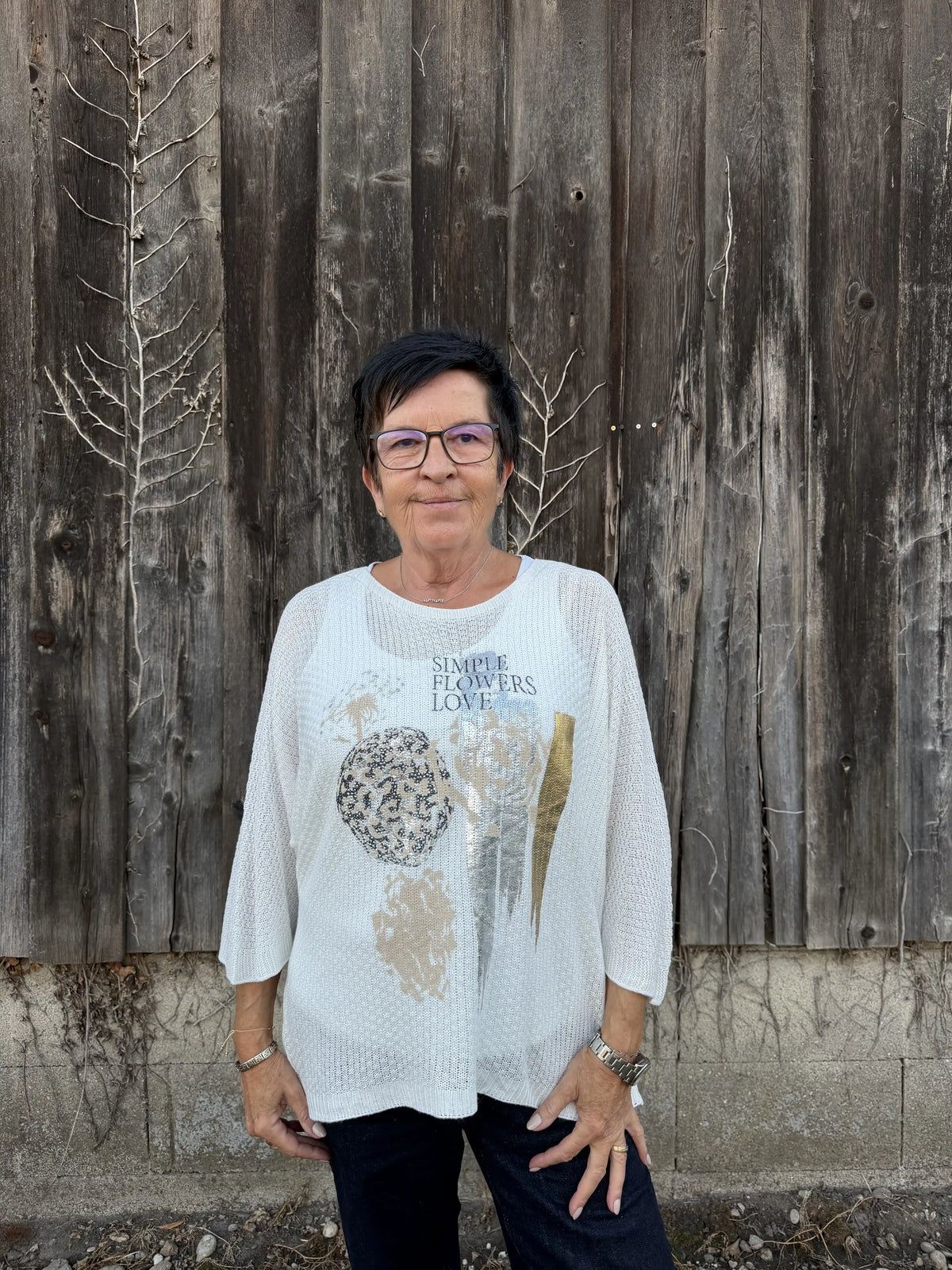 Pullover "Bloom Statement" Weiß