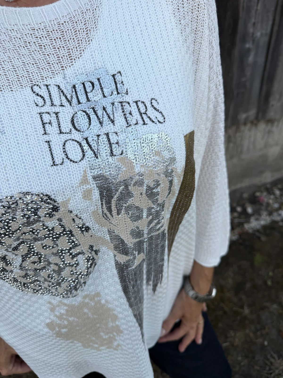 Pullover "Bloom Statement" Weiß