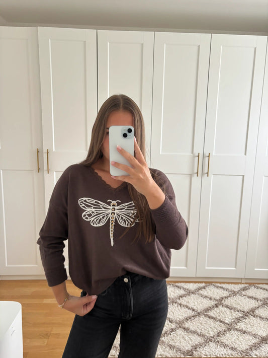 Pullover "Libelle" Schokobraun