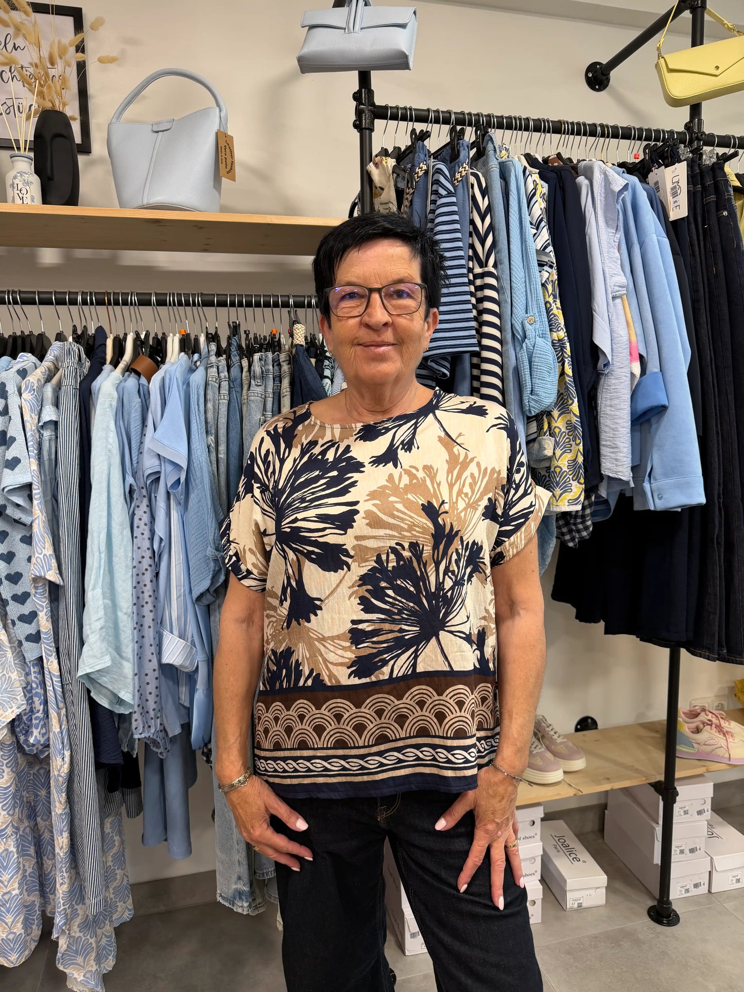 Shirt "Natural Bloom" Dunkelblau