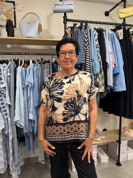 Shirt "Natural Bloom" Dunkelblau
