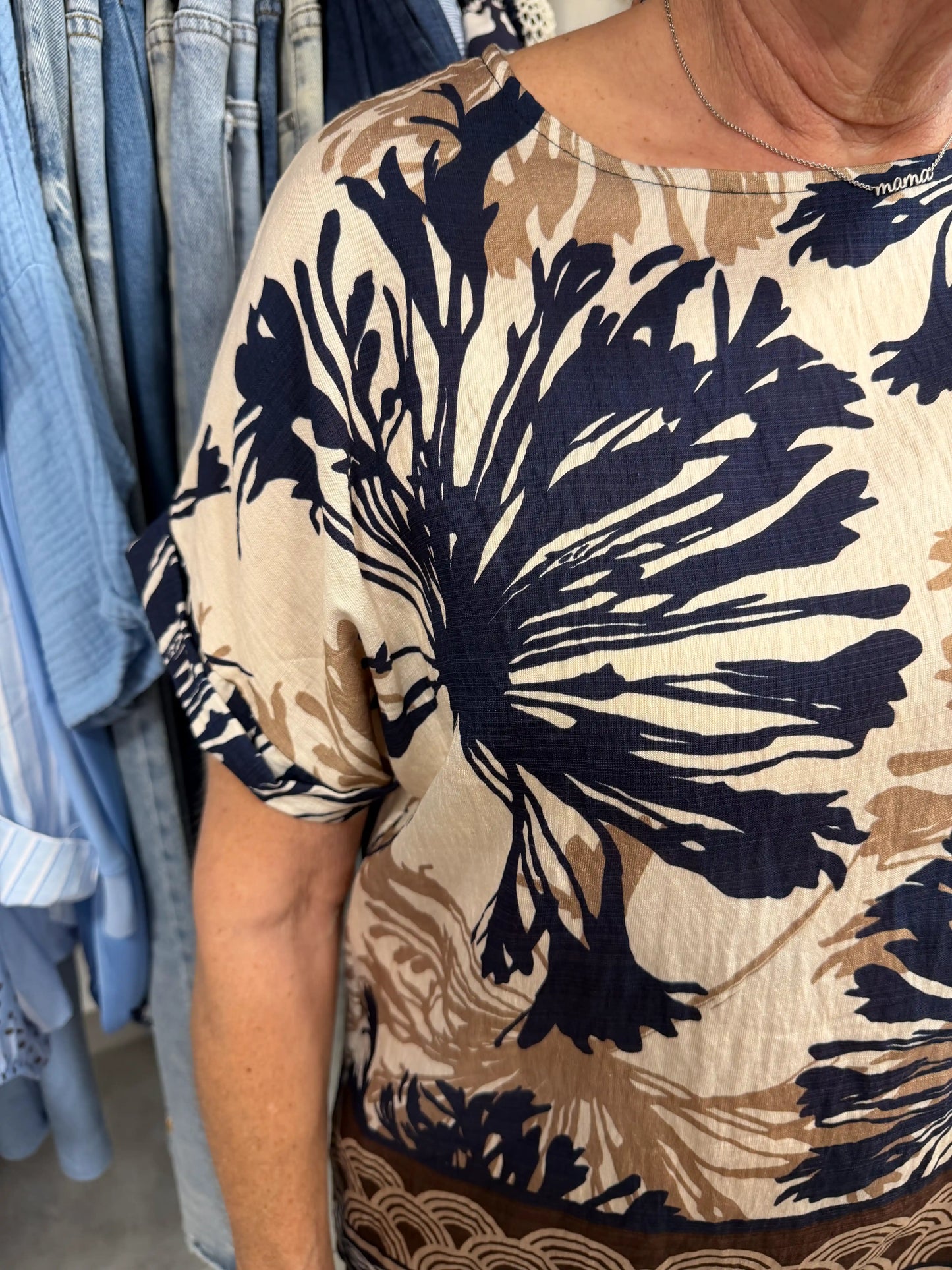 Shirt "Natural Bloom" Dunkelblau