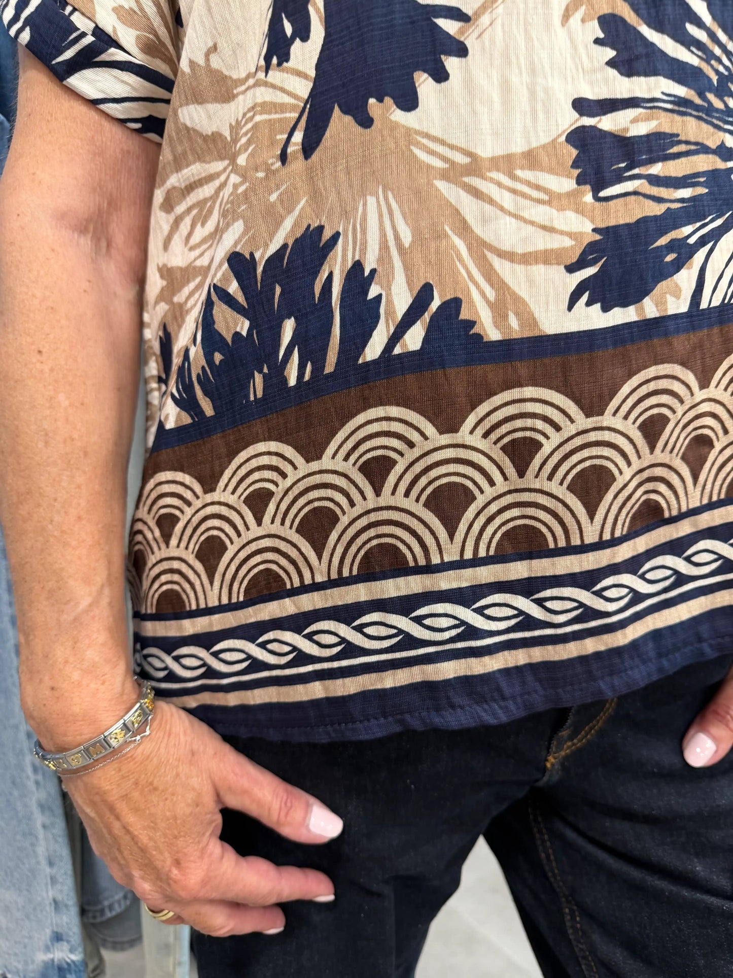 Shirt "Natural Bloom" Dunkelblau